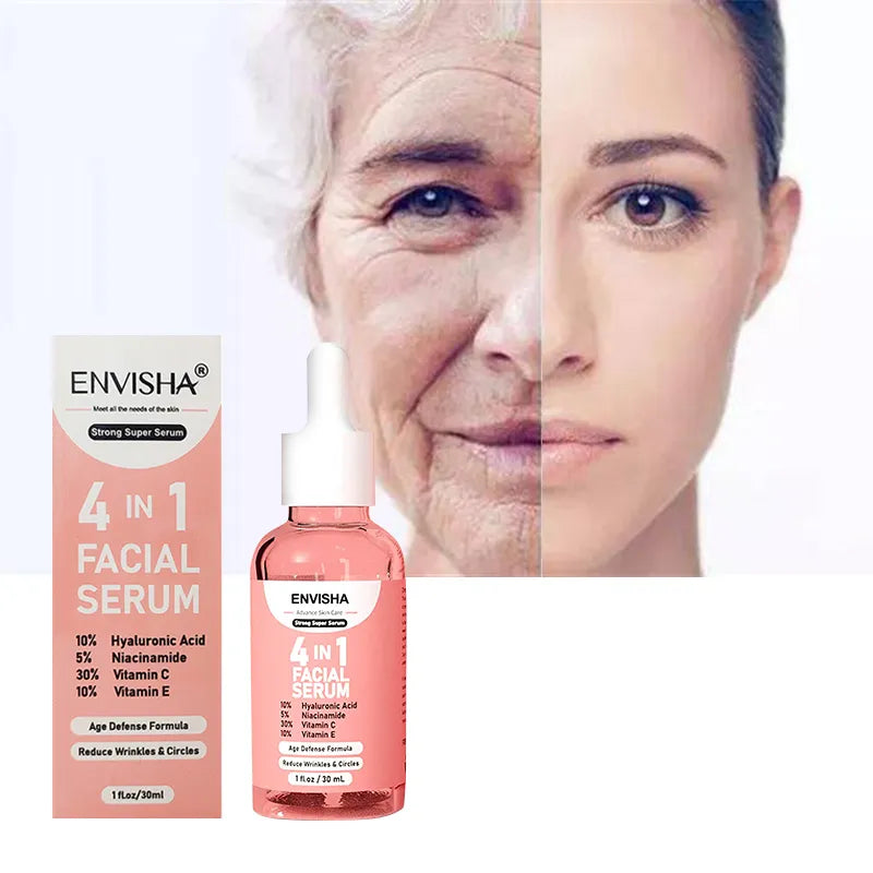 Sérum Facial 4 en 1 Antiedad con Ácido Hialurónico