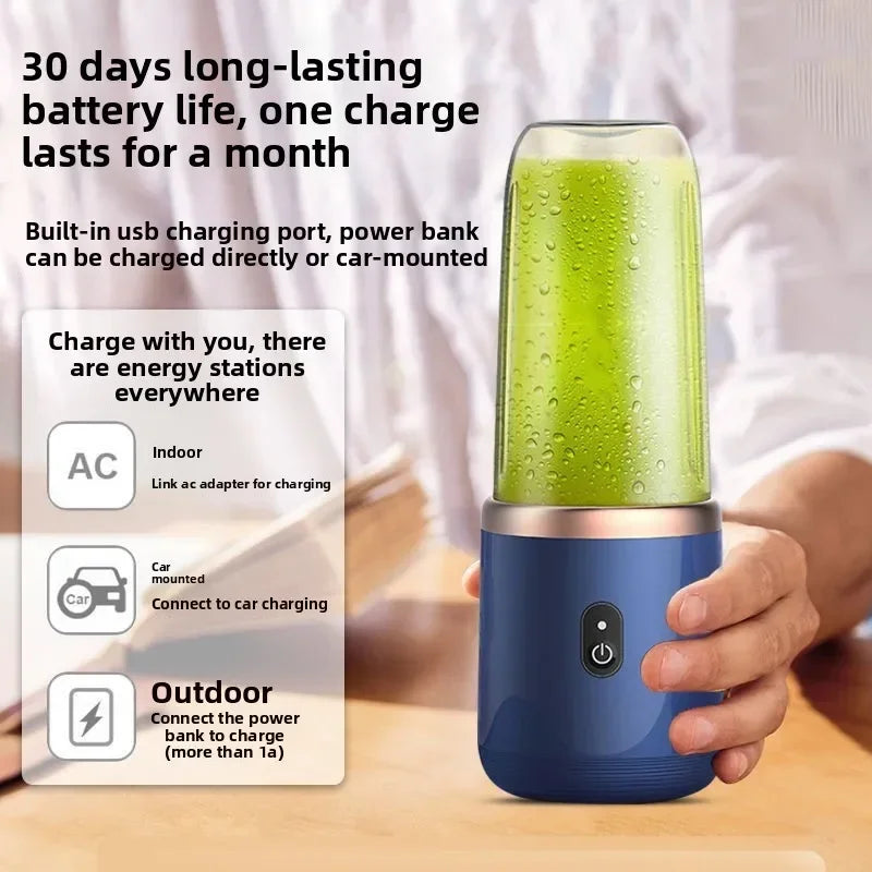 Mini Licuadora Portátil Recargable USB – 6 Cuchillas | Ideal para Jugos y Batidos