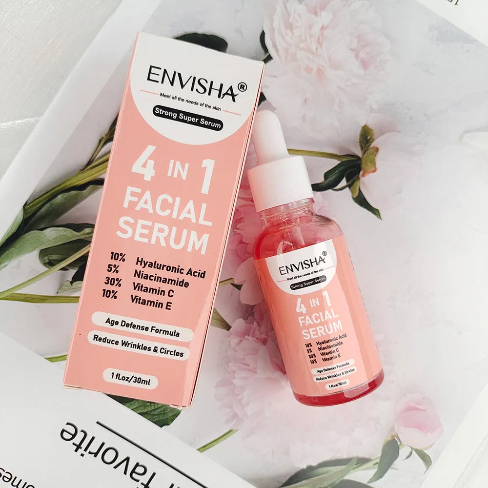 Sérum Facial 4 en 1 Antiedad con Ácido Hialurónico