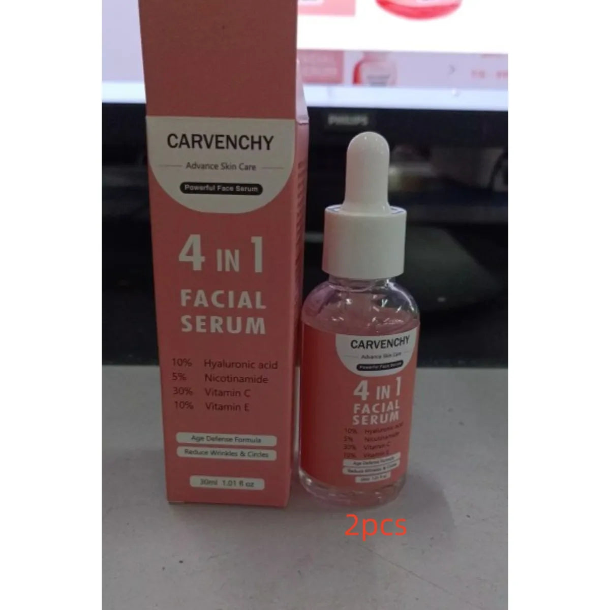 Sérum Facial 4 en 1 Antiedad con Ácido Hialurónico